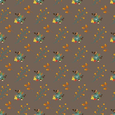 Güz Güzeli Kusursuz Vektör Deseni Suluboya çiçekli Tasarım