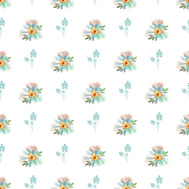 Kış Çiçekleri Kusursuz Vektör Deseni Tasarımı