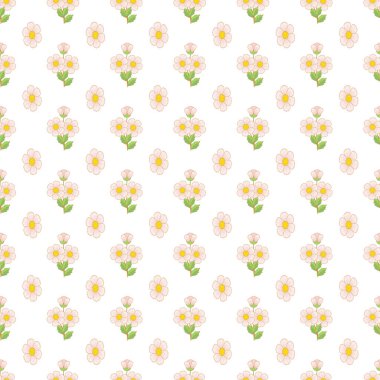 El çizimi düz, küçük çiçek deseni tasarımı.