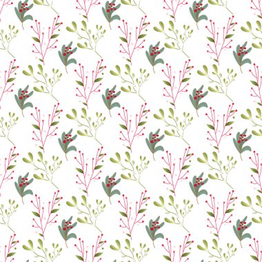 Serbest vektör küçük kış çiçekleri desen tasarımı.