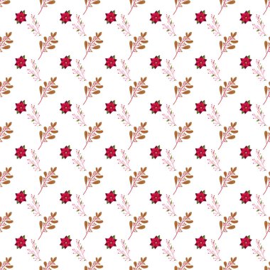 Serbest vektör küçük kış çiçekleri desen tasarımı.