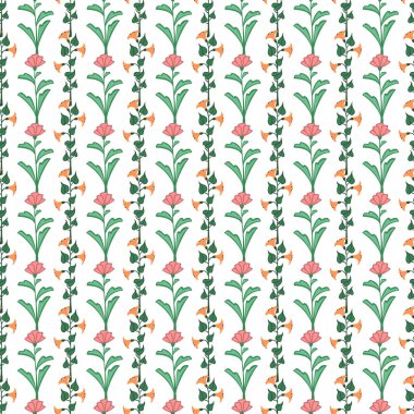 Grafiksel yapraklarla kusursuz desen.