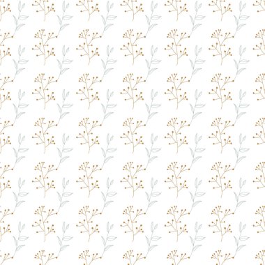 Küçük Hint Çiçekleri Kusursuz Vektör Deseni