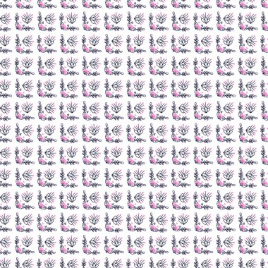 Küçük Hint Çiçekleri Kusursuz Vektör Deseni