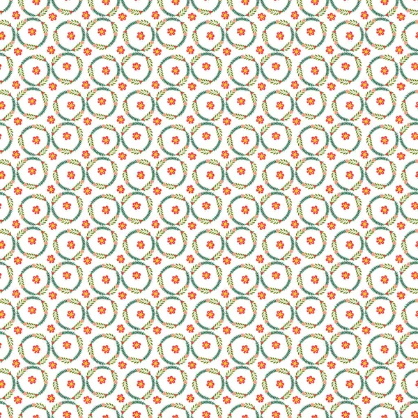 Noel çiçekleri, kutsal yapraklar ve küçük kar taneleriyle kusursuz kış vektör deseni..