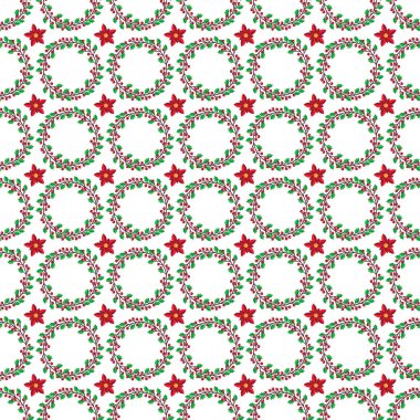 Dalları, yaprakları ve kış meyveleri olan kusursuz Noel çiçekleri..