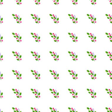 Kış Çiçekleri Kusursuz Vektör Deseni Tasarımı