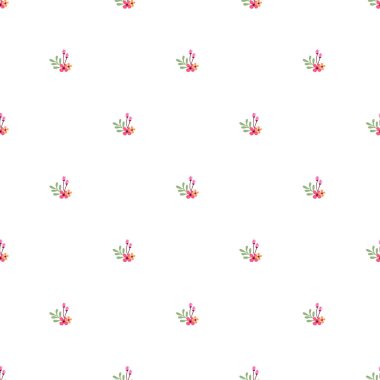Bahar çiçekleri, çiçekler ve bitkilerle kusursuz biçimlendirilmiş vektör deseni.