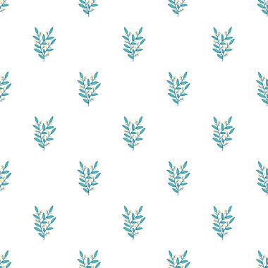 Noel için Kış Çiçekleri Kusursuz Vektör Deseni Tasarımı