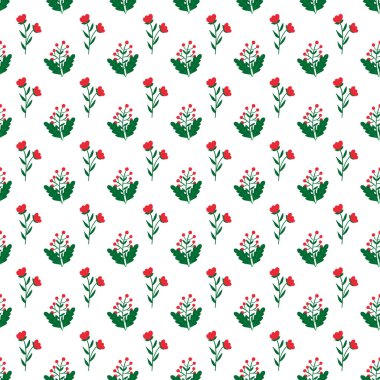 Süslü, ökseotu ve çelenk gibi dekoratif unsurlarla kusursuz bir Noel deseni..