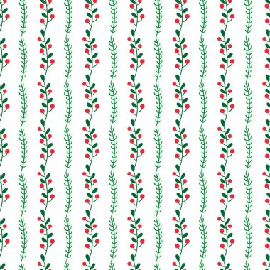 Süslü, ökseotu ve çelenk gibi dekoratif unsurlarla kusursuz bir Noel deseni..