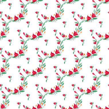 Çiçek desenli, el çizimi çiçekler ve çiçek elementleri..