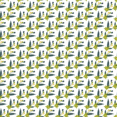 Çubuklu kusursuz Noel deseni, kar taneleri, noktalı çiçekler ve Noel ağacı süslemeleri..