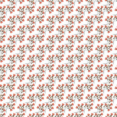 Çiçekler ve Sevgisiz Vektör Deseni Tasarımı