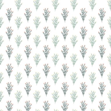 Çiçekler ve Sevgisiz Vektör Deseni Tasarımı