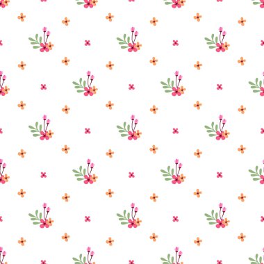 Dağınık çiçekli kusursuz çiçek desenli..