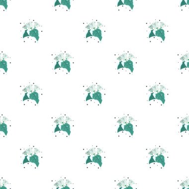 Su renkleriyle basit, pürüzsüz desen. Kışın çiçek desenli tasarım. .