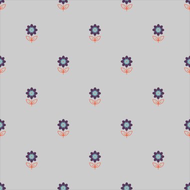 Kusursuz desenli, canlı çiçek ve yapraklı minimalist bir çiçek tasarımı sergiliyor. Kumaş tasarımı, arka plan, duvar kağıtları ve sanatsal projeler için mükemmel..