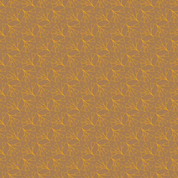 Duvar kağıtları, tekstil veya dekoratif amaçlar için ideal, zengin kahverengi arka planda narin altın çiçekli motifler içeren zarif, pürüzsüz desenler..