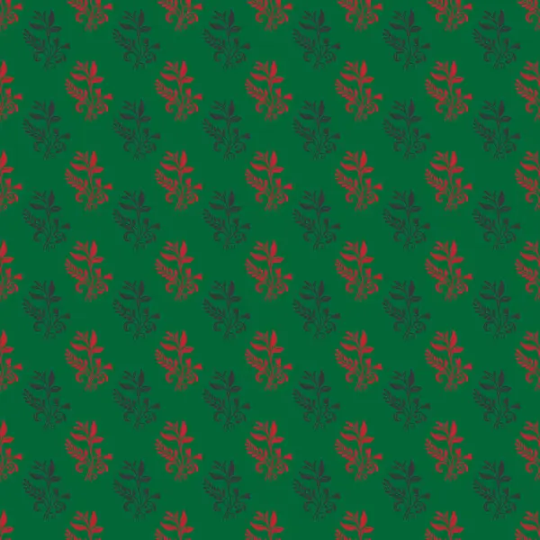 Kusursuz desenli dizayn. Kırmızı ve yeşil desenli hoş, karmaşık çiçek motifleri. Sofistike ve uyumlu bir dekoratif görünüm yaratıyor. Festival, bağbozumu veya süsleme uygulamaları için ideal