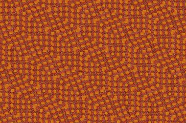 Orange ve Yellow 'daki soyut baskı kalıplarında siyah grunge anahatlarıyla antikalaşmış soyut şekiller var. Düzen yukarı doğru yükselen basamaklar oluşturuyor. Çizgi roman tarzı renk baskısı.