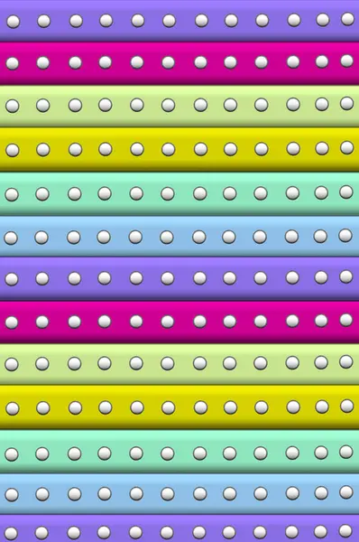 stock image 3D scrapbooking stripes are multi colored with white polka dots outlines in smudged black.