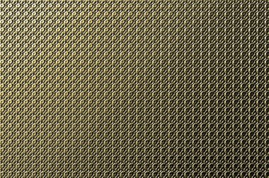 Abstract image of metal plate indented with rows of circles.  Light shines one one end and the other is darker.  Tones of yellow gold. clipart