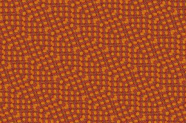 Orange ve Yellow 'daki soyut baskı kalıplarında siyah grunge anahatlarıyla antikalaşmış soyut şekiller var. Düzen yukarı doğru yükselen basamaklar oluşturuyor. Çizgi roman tarzı renk baskısı.