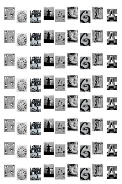 Photographs of letter shapes form the word 