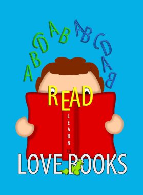 İllüzyon, elinde açık bir kitap olan çocuğun 