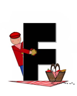 The letter F, in the alphabet set 