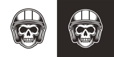 Kask takan kafatası dövmesi.