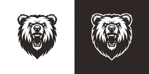 Ayı kafası dövmesinin vektör çizimi