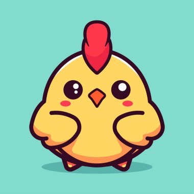 Düz vektör konsepti olan güzel bir piliç çizimi.