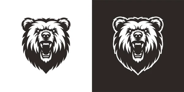 Ayı kafası dövmesinin vektör çizimi