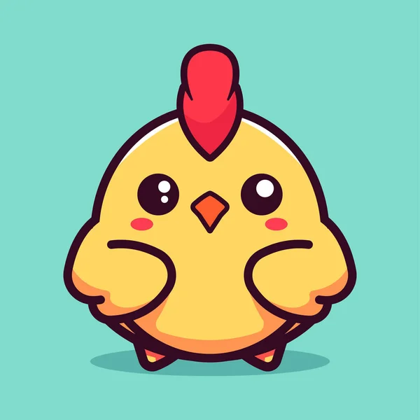 Düz vektör konsepti olan güzel bir piliç çizimi.