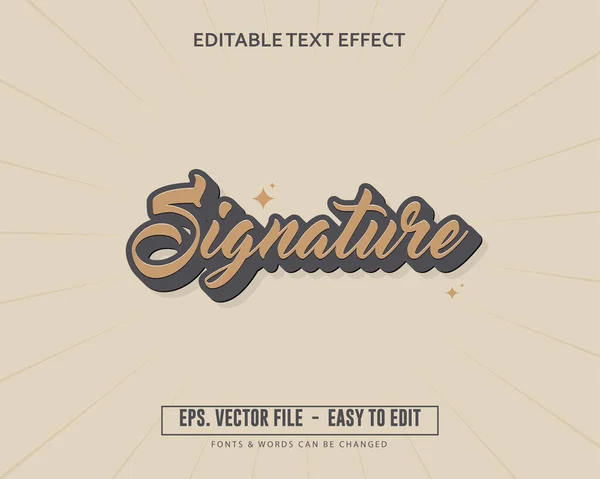Düzenlenebilir metin efekti klasik imza eski trend biçimi