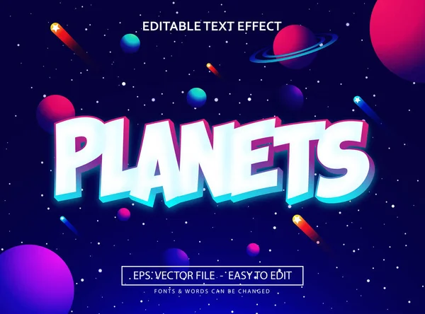 Metin efekti düzenlenebilir gezegenler