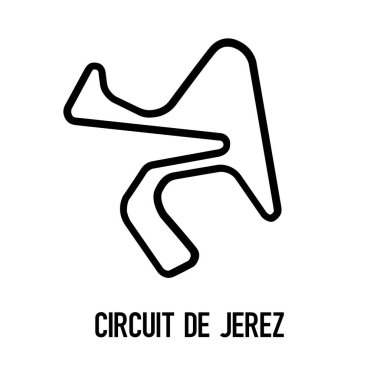 Jerez Circuit Vector. Jerez Circuit Race Track Illustration with Editable Stroke. Stock Vector clipart