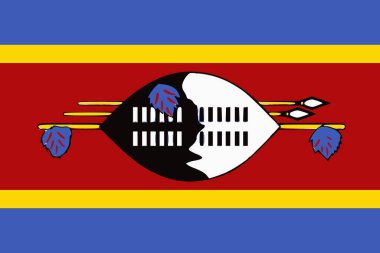 Eswatini bayrağı. Bayrak simgesi. Standart renk.