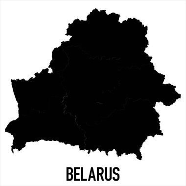 Beyaz zemin üzerinde yüksek detaylı izole edilmiş Siyah Dünya Haritası Uluslararası vektör şablonu - Vektör