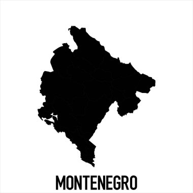 monthe Map - Siyah Dünya Haritası Uluslararası vektör şablonu beyaz arkaplanda yüksek detaylı izole edilmiş - Vektör