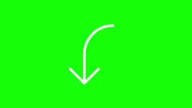 Görüntü hareketi video simgesi ok eğrisi sol aşağı animasyon çözünürlüğü 4k dijital varlıklarınız için şeffaf rgb alfa ayrıca yeşil ekran, çözünürlük 3840x2160 piksel 60fps ve otomatik döngüleme. Kullanmaya hazır!