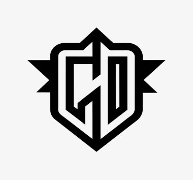 İlk küçük harf co, bağlı daire yuvarlak logo gölge gradyanı, beyaz renk siyah arkaplan