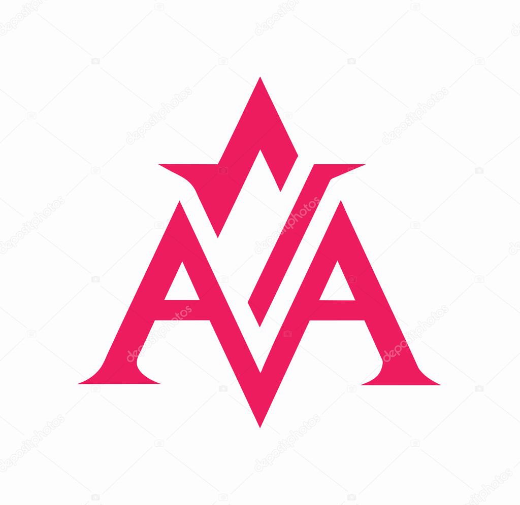 Vector modern monogram initial letter AAA logo design template