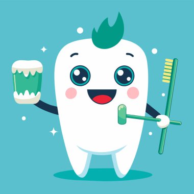 Diş bakımı illüstrasyon seti. Doktor dişçi ve tıbbi personel hastaların dişleriyle ilgileniyorlar. Profesyonel diş temizliği, ağız temizliği ve beyazlatma konsepti. Vektör illüstrasyonu.