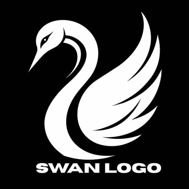 yaratıcı kuğu logo tasarım şablonu, Kuğu çizgisi tarzı logo