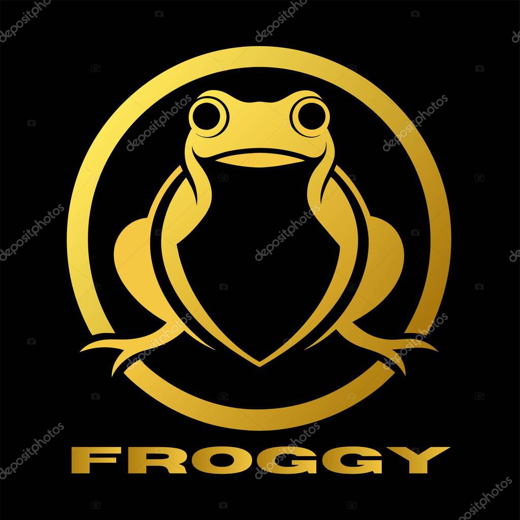 Vector frog in golden ratio style. Editable illustration