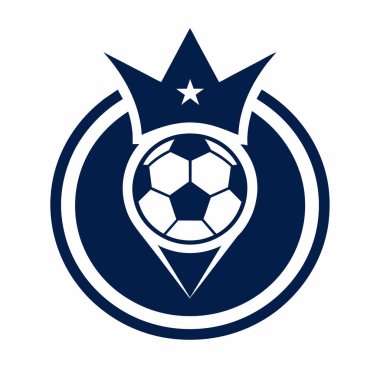 Futbol logosu, top elemanı, futbol, zarif futbol logosu. Zarif Modern Futbol Rozeti logosu tasarımları, Soccer Amblem logo vektör çizimi