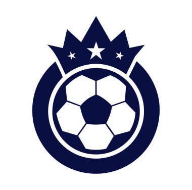 Futbol logosu, top elemanı, futbol, zarif futbol logosu. Zarif Modern Futbol Rozeti logosu tasarımları, Soccer Amblem logo vektör çizimi